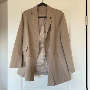 Double Breasted Khaki Blazer
